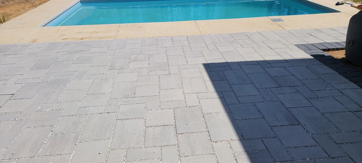 Paver pool deck